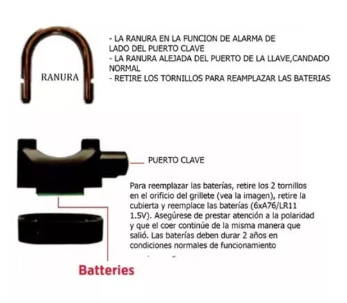 Candado Con Alarma Para Motos, Bicicleta